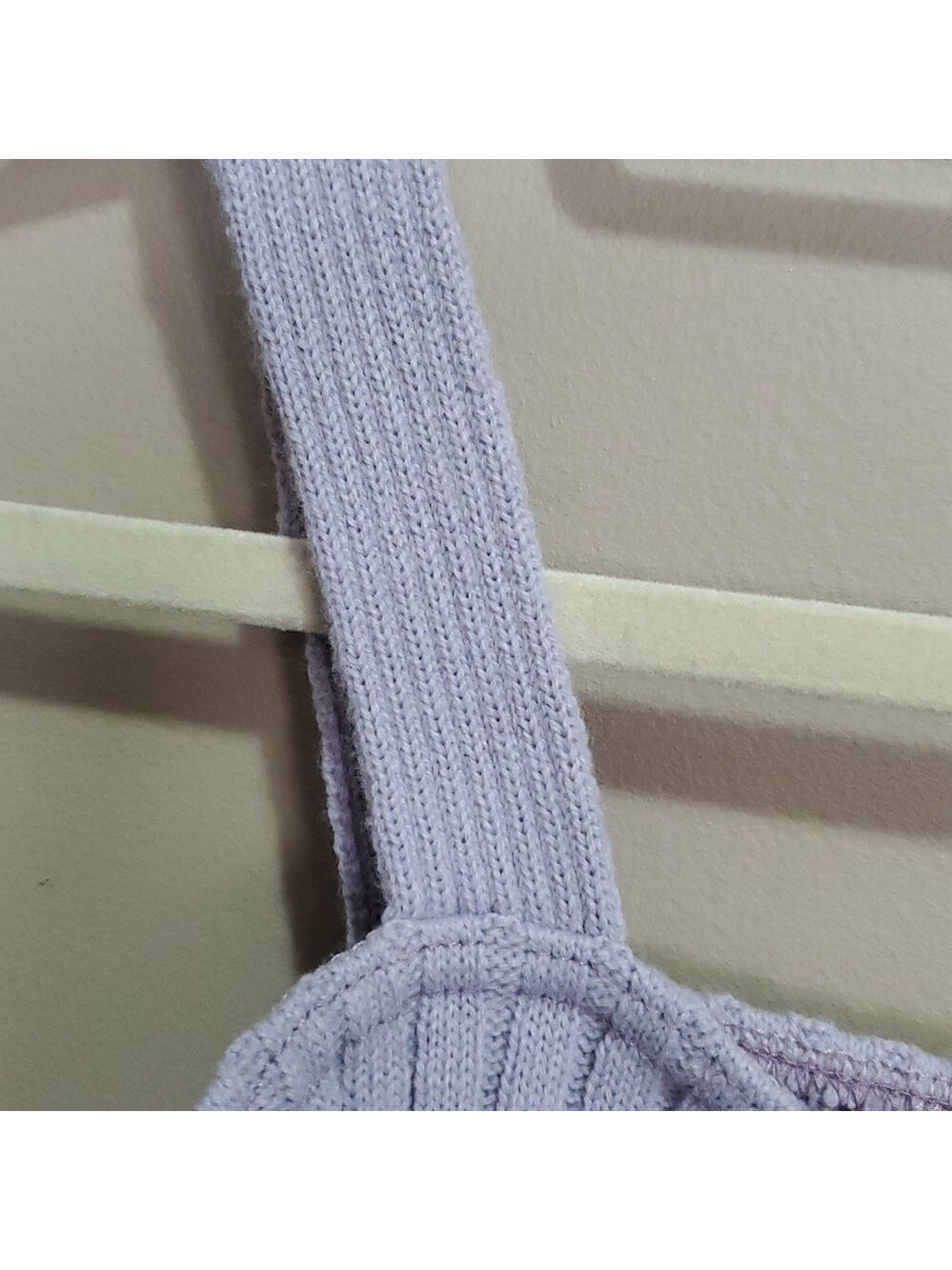 Lilac Ribbed Knit Crop Top Size Small - Picture 4 of 5
